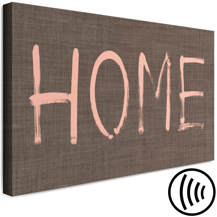 Canvas Pink Home sign - English inscription on a brown weave background 123780 additionalImage 6