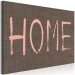 Canvas Pink Home sign - English inscription on a brown weave background 123780 additionalThumb 2