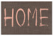 Canvas Pink Home sign - English inscription on a brown weave background 123780
