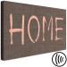 Canvas Pink Home sign - English inscription on a brown weave background 123780 additionalThumb 6