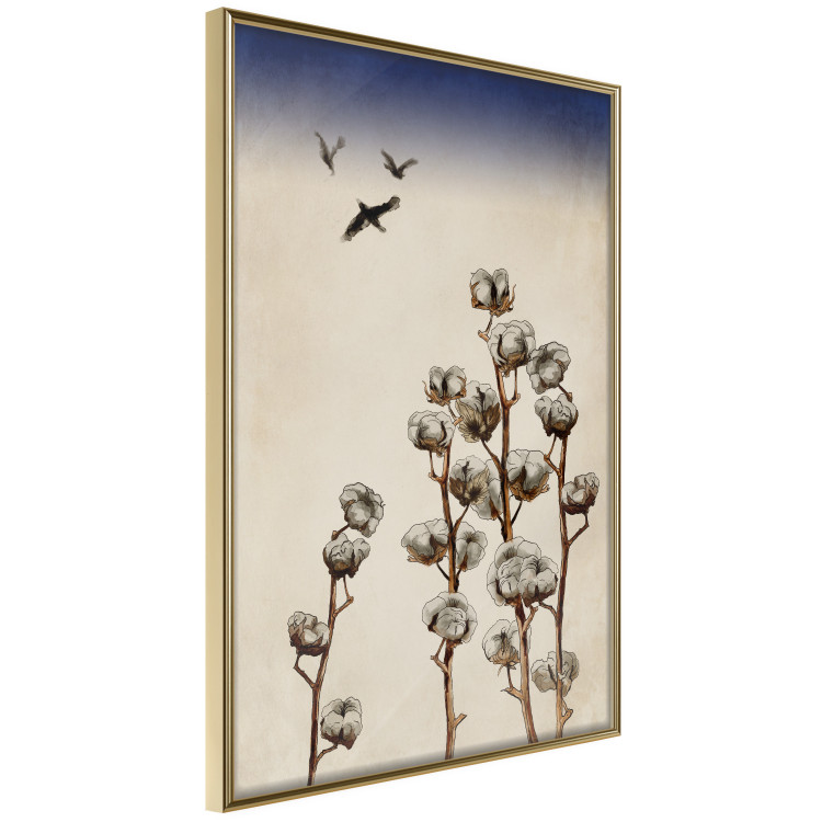 Poster Cotton Branches - beautiful composition with plants and birds against a sky background 129380 additionalImage 10