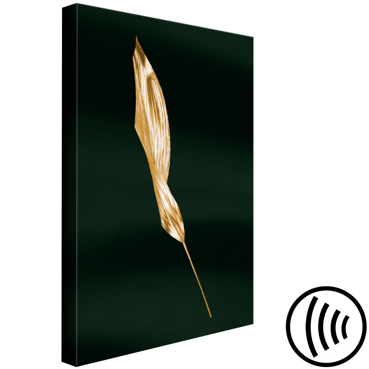 Canvas Gold bent leaf- Botanical theme on the background of green 135580 additionalImage 6
