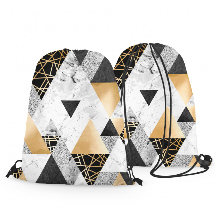 Backpack Elegenat geometry - a minimalist design with imitation marble and gold 147480 additionalImage 3