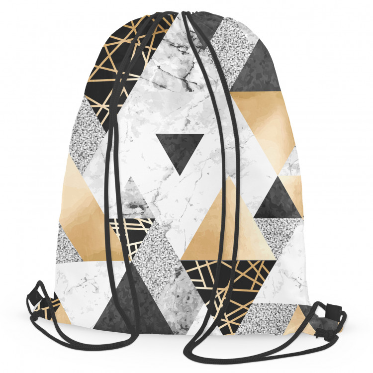 Backpack Elegenat geometry - a minimalist design with imitation marble and gold 147480