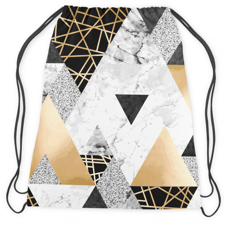 Backpack Elegenat geometry - a minimalist design with imitation marble and gold 147480 additionalImage 2