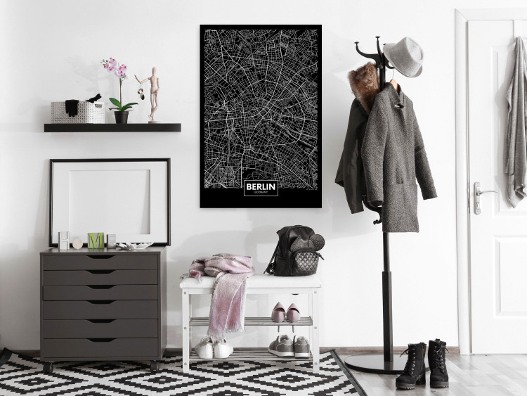 Canvas Berlin Layout (1-part) - Black and White City Map Perspective 118090 additionalImage 3