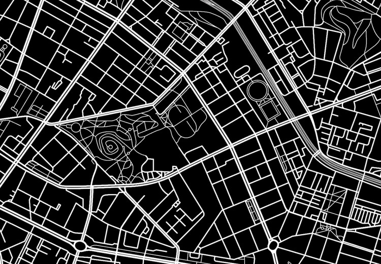 Canvas Berlin Layout (1-part) - Black and White City Map Perspective 118090 additionalImage 5