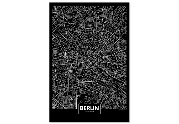 Canvas Berlin Layout (1-part) - Black and White City Map Perspective 118090