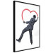 Poster Elegant Graffiti Artist - heart and man in a suit in Banksy style 118690 additionalThumb 10