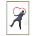 Poster Elegant Graffiti Artist - heart and man in a suit in Banksy style 118690 additionalThumb 14