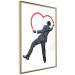 Poster Elegant Graffiti Artist - heart and man in a suit in Banksy style 118690 additionalThumb 12