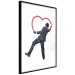 Poster Elegant Graffiti Artist - heart and man in a suit in Banksy style 118690 additionalThumb 11