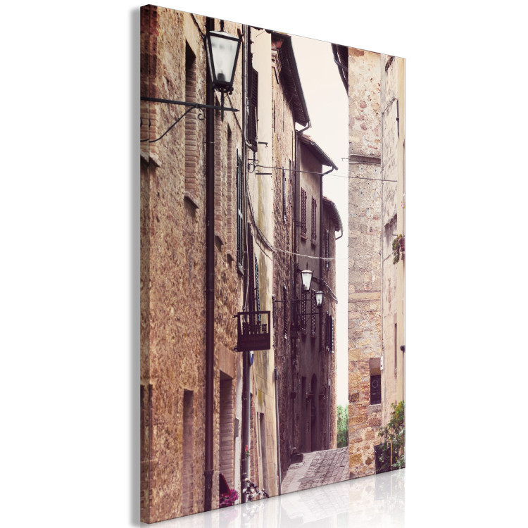 Canvas Narrow street and tenement houses - street photo of houses and lantern 123890 additionalImage 2