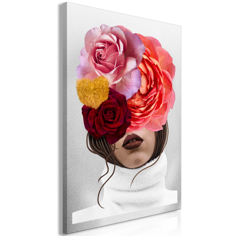 Canvas Peonies and roses covering a woman's face - an abstract portrait 127790 additionalImage 2