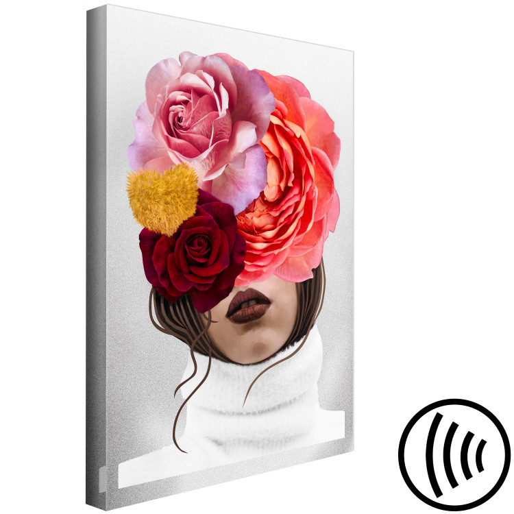 Canvas Peonies and roses covering a woman's face - an abstract portrait 127790 additionalImage 6