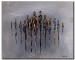 Canvas Series (1-piece) - abstract figure silhouettes on a gray background 47090