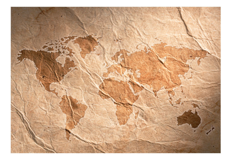 Wall Mural Paper Journeys - Sandy World Map with Continents on Old Background 64790 additionalImage 1