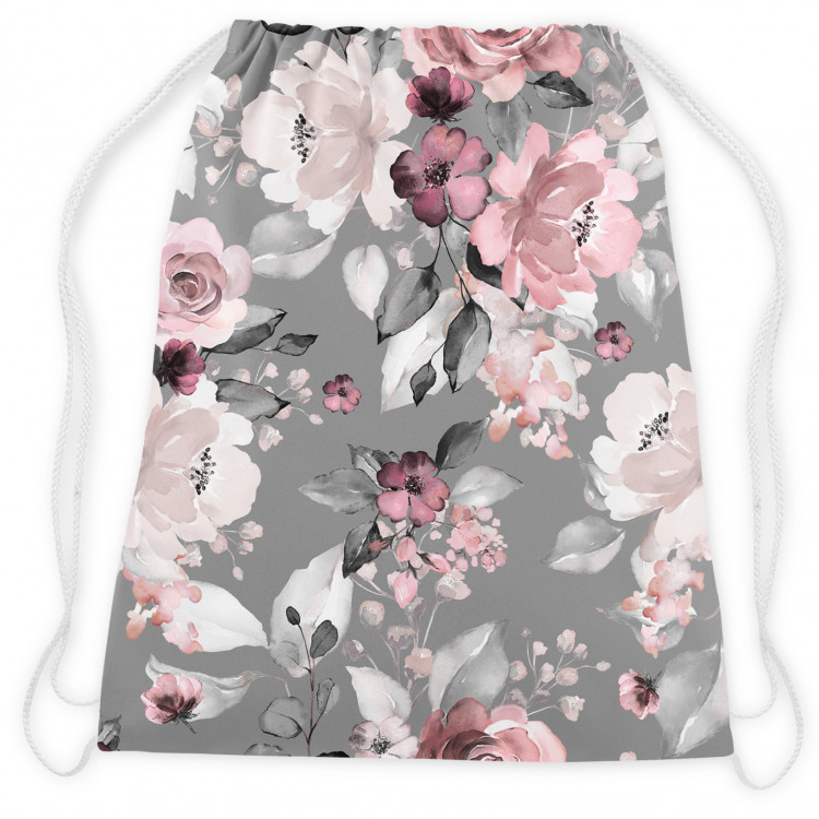 Backpack Pastel bouquet - subtle flowers in shades of grey and pink 147701 additionalImage 2