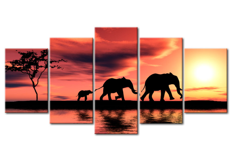 Canvas African elephants family 58801