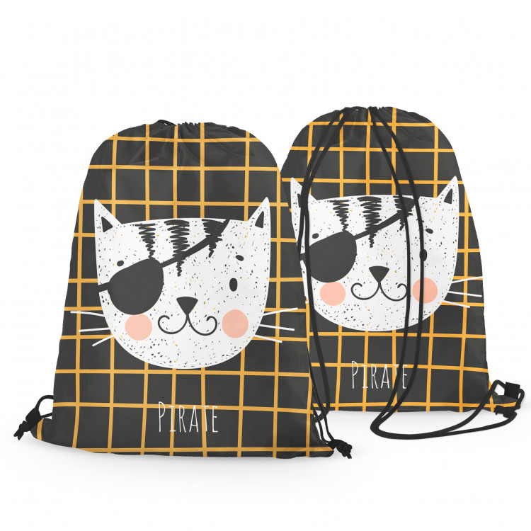 Backpack Pirate cat - animal with an eye patch over one eye and fishnet motif 147611 additionalImage 3