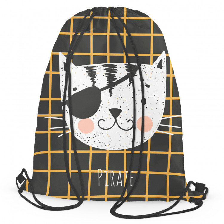 Backpack Pirate cat - animal with an eye patch over one eye and fishnet motif 147611