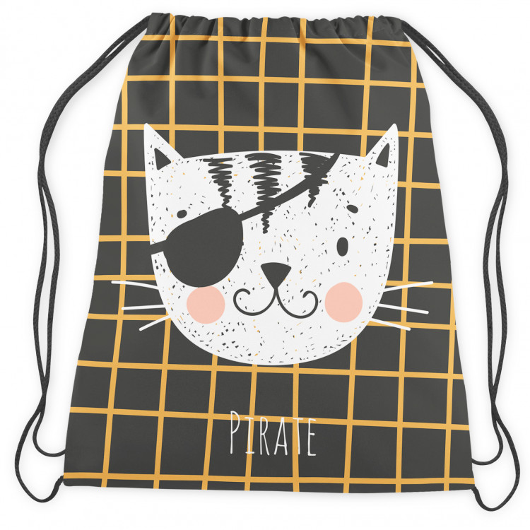 Backpack Pirate cat - animal with an eye patch over one eye and fishnet motif 147611 additionalImage 2