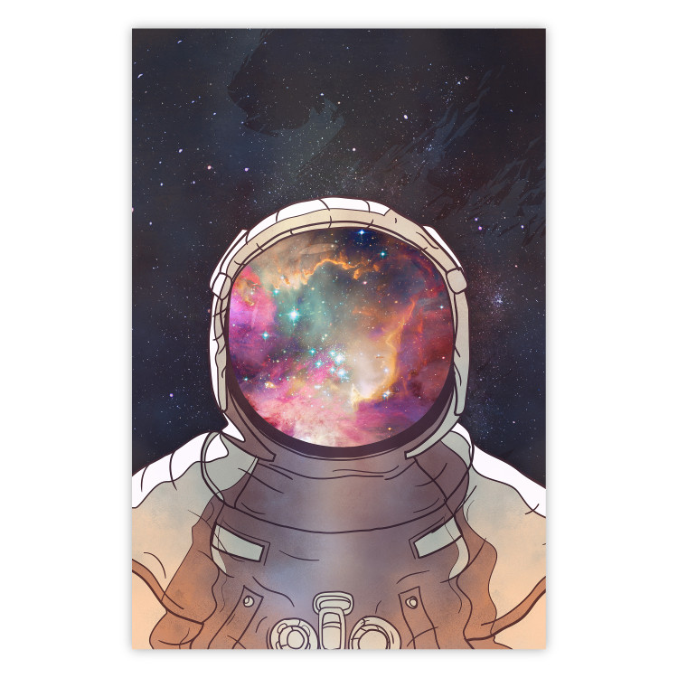 Poster Stellar Explorer - colorful abstraction with an astronaut against a cosmic background 137521