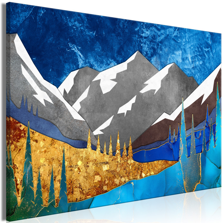 Canvas Panorama With Nature - Graphics of Mountains Against the Background of the Night Sky in Many Colors 145521 additionalImage 2