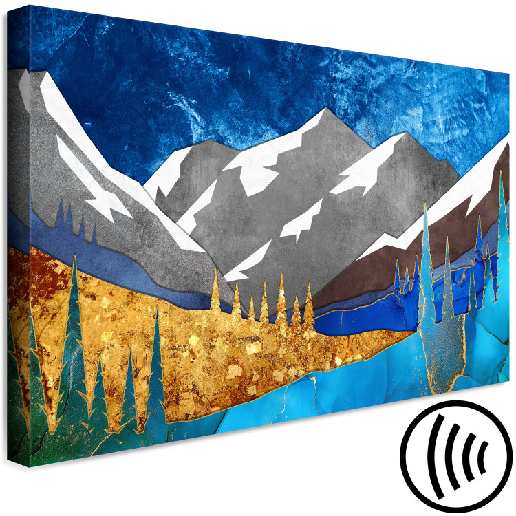 Canvas Panorama With Nature - Graphics of Mountains Against the Background of the Night Sky in Many Colors 145521 additionalImage 6