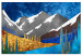 Canvas Panorama With Nature - Graphics of Mountains Against the Background of the Night Sky in Many Colors 145521