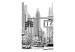 Wall Mural New York USA - black outline of city architecture on white background 96821 additionalThumb 1