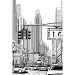 Wall Mural New York USA - black outline of city architecture on white background 96821 additionalThumb 3