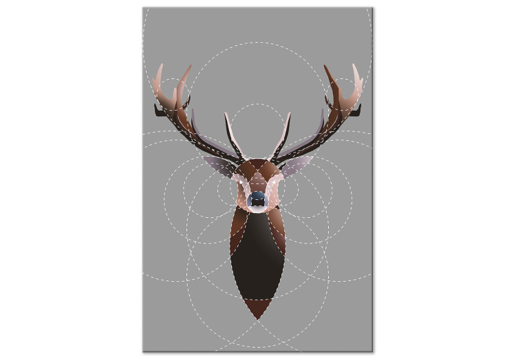 Canvas Deer in Circles (1 Part) Vertical 126931