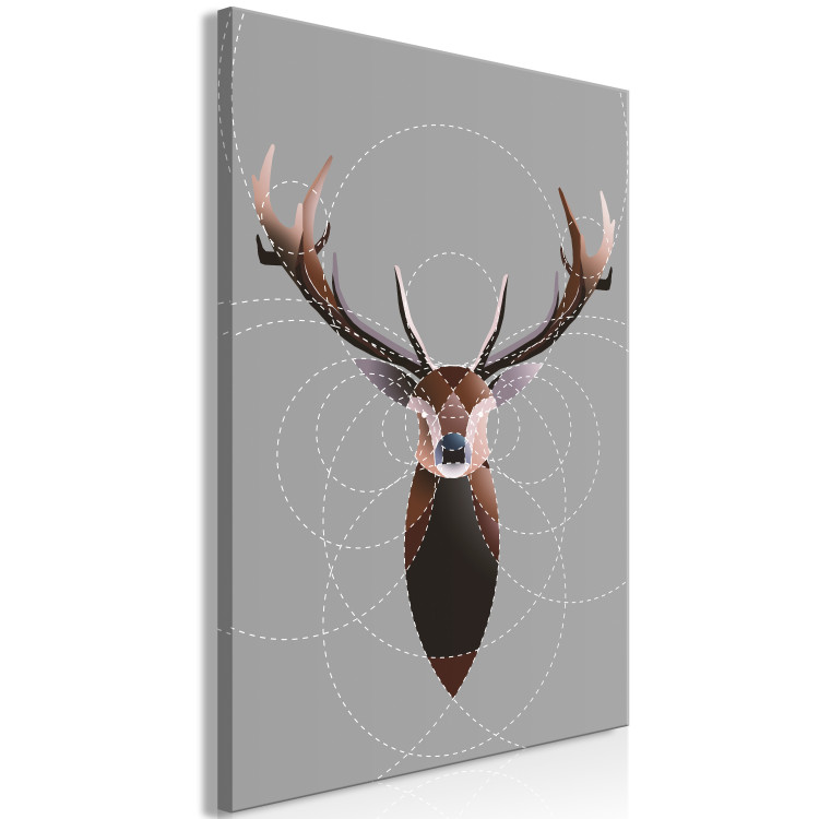 Canvas Deer in Circles (1 Part) Vertical 126931 additionalImage 2
