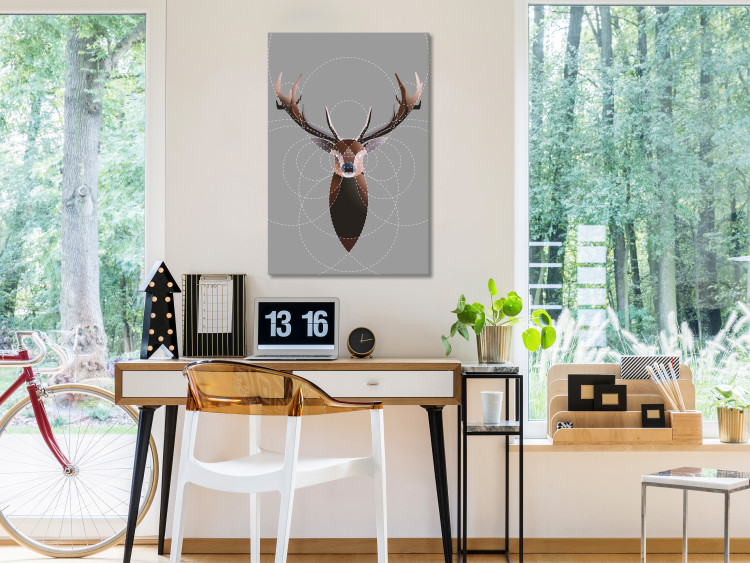 Canvas Deer in Circles (1 Part) Vertical 126931 additionalImage 3