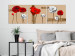Canvas White and red poppies - triptych with flowers on a brown background 128831 additionalThumb 3