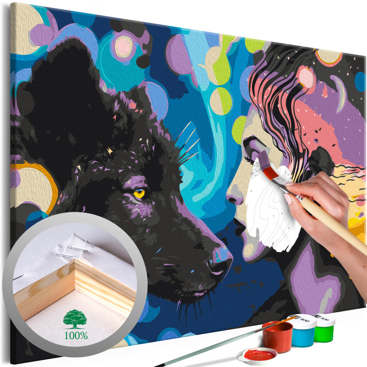 Paint by Number Kit Black Wolf and the Witch 138431