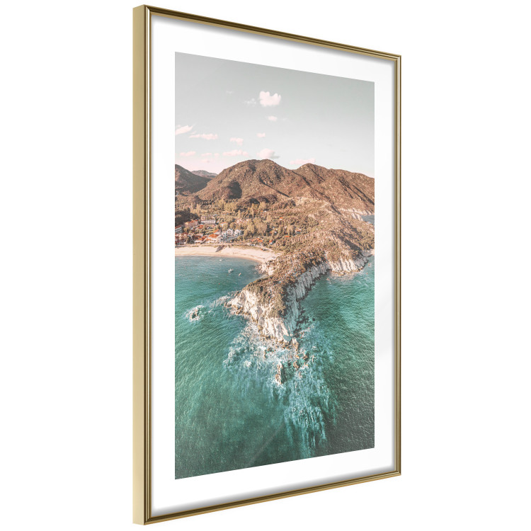 Poster Turquoise Cliff - Sunny Shore Landscape With Mountains, Beach and Sea 145231 additionalImage 7