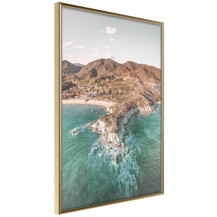Poster Turquoise Cliff - Sunny Shore Landscape With Mountains, Beach and Sea 145231 additionalImage 5