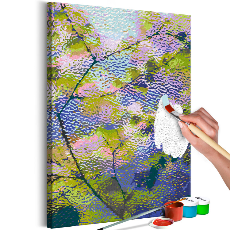 Paint by Number Kit View From the Window - Twigs With Small Green, Purple and Pink Leaves 146231 additionalImage 4
