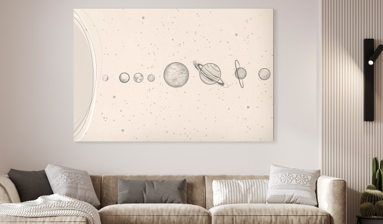 Large Canvas Solar System - Delicate Minimalistic Lineart Style Planets 146331 additionalImage 5