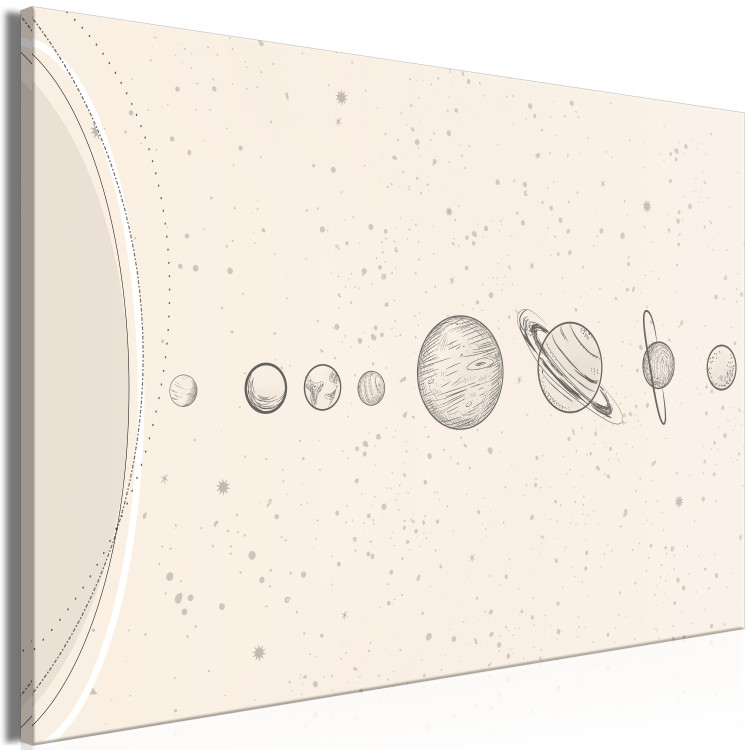 Large Canvas Solar System - Delicate Minimalistic Lineart Style Planets 146331 additionalImage 2