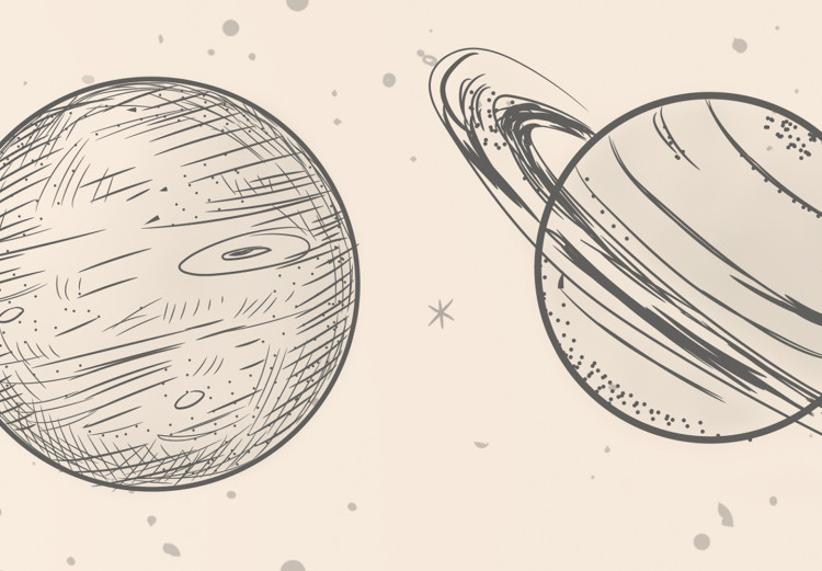 Large Canvas Solar System - Delicate Minimalistic Lineart Style Planets 146331 additionalImage 4