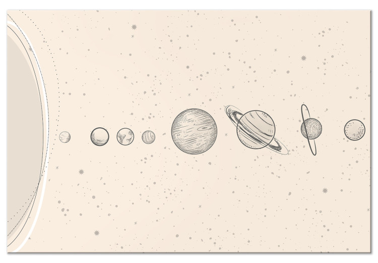 Large Canvas Solar System - Delicate Minimalistic Lineart Style Planets 146331