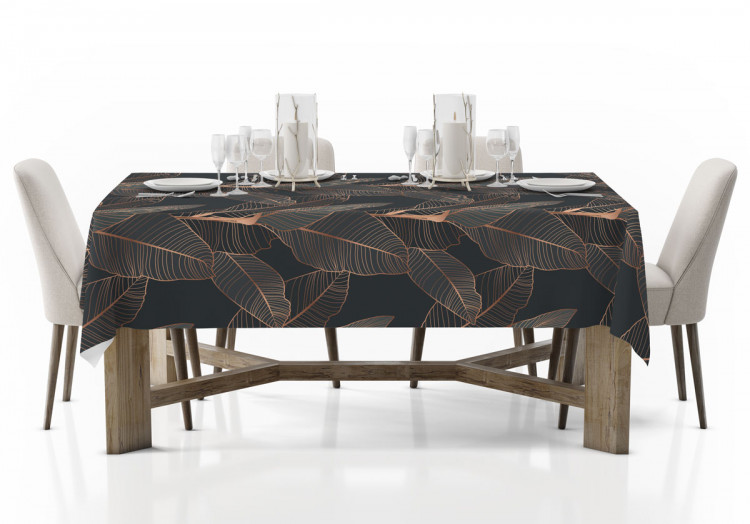 Tablecloth Chocolate ficus - a botanical glamour composition in shades of brown 147231 additionalImage 2