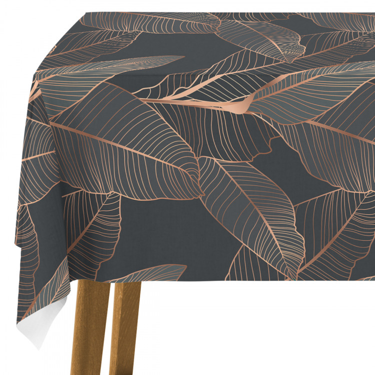 Tablecloth Chocolate ficus - a botanical glamour composition in shades of brown 147231