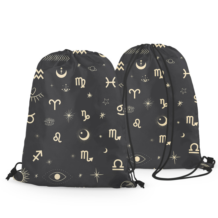 Backpack Hidden message - planets, stars and the eye symbol on dark background 147531 additionalImage 3
