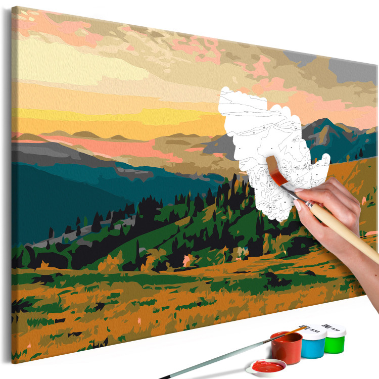 Paint by numbers for adults Mountains at Sunrise - Painting Kits - bimago