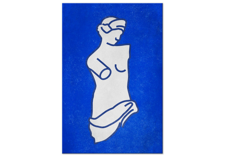 Canvas Figure of Venus - graphic modeled on Venus sculpture on blue offset 134241