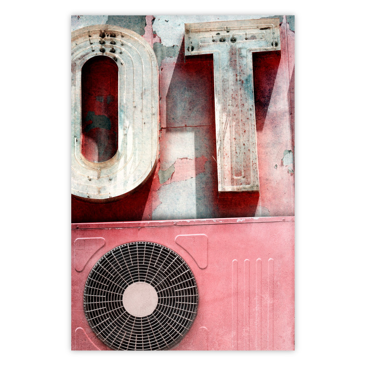 Poster Breeze of the City - A Photo of the Air Conditioner and Neon in Pink Colors 144341